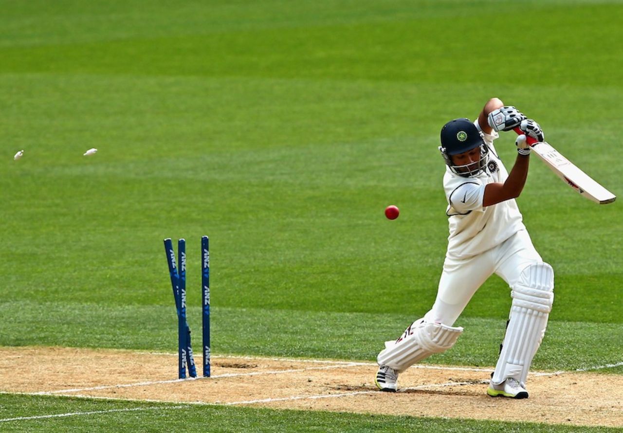 Rohit Sharma was bowled off the inside edge, New Zealand v India, 1st Test, Auckland, 3rd day, February 8, 2014