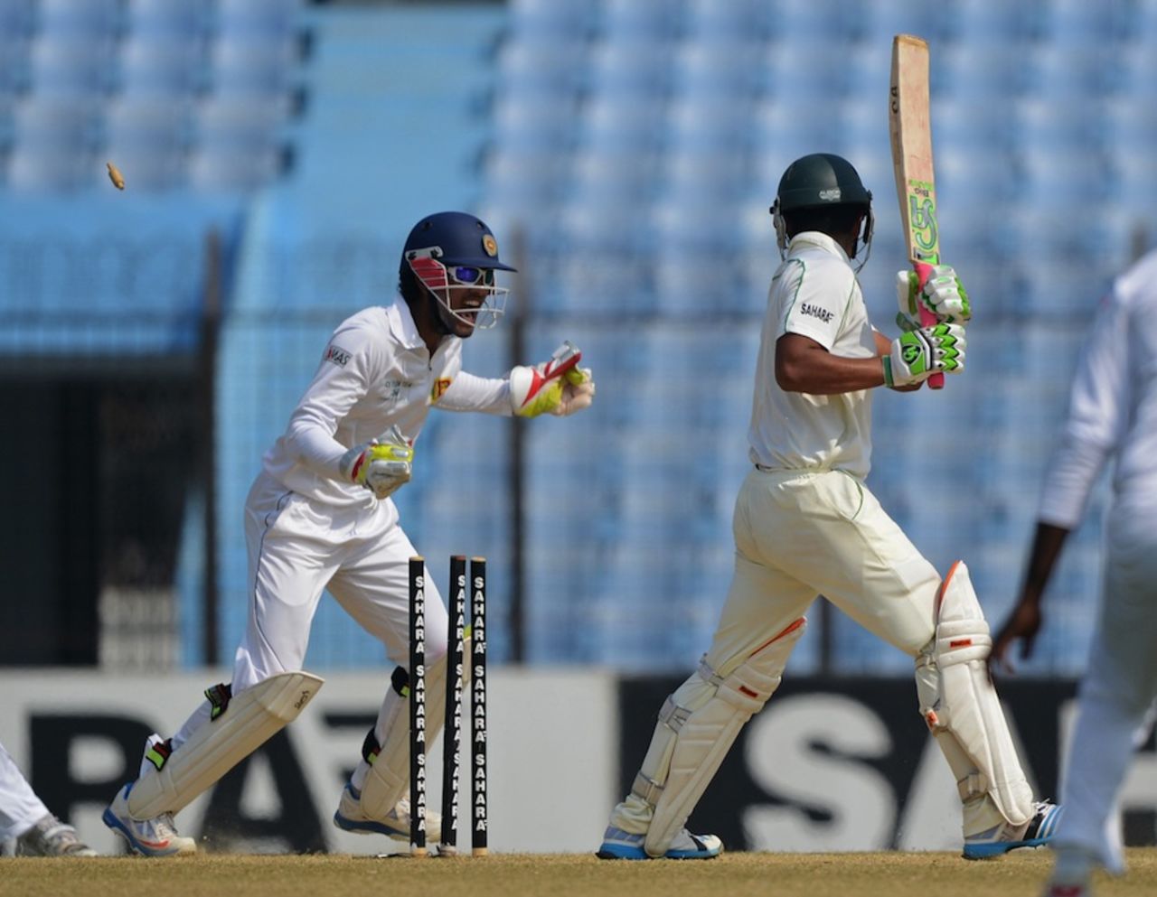 The ball sneaked through Tamim Iqbal's defence, Bangladesh v Sri Lanka, 2nd Test, Chittagong, 5th day, February 8, 2014