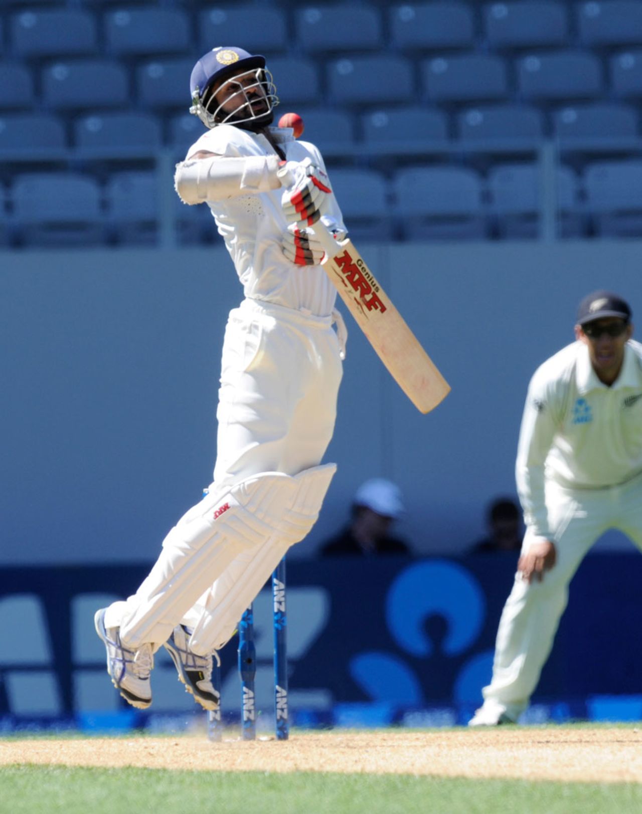 Shikhar Dhawan was out to a terrific bouncer on 115, New Zealand v India, 1st Test, Auckland, 4th day, February 9, 2014