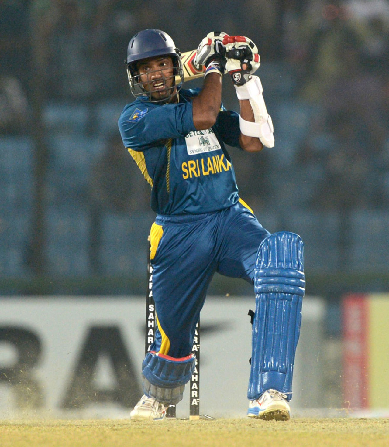 Sachithra Senanayake kept his cool in the final stages of the chase, Bangladesh v Sri Lanka, 2nd T20I, Chittagong, February 14, 2014