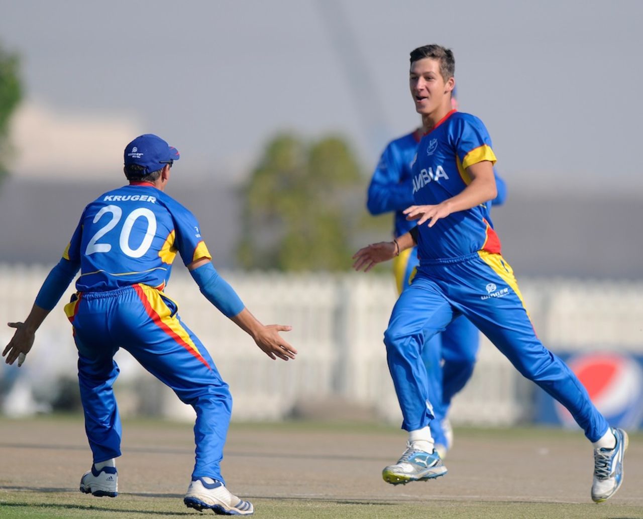 JJ Smit exults after taking a wicket, Australia v Namibia, Under-19 World Cup, Group B, Abu Dhabi, February 15, 2014