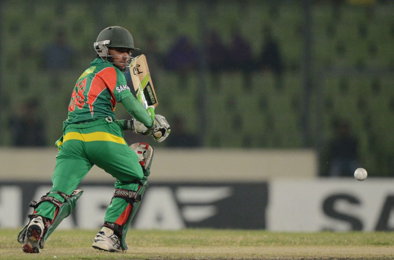 Mominul Haque turns a ball on to the leg side, Bangladesh v Sri Lanka, 1st ODI, Mirpur, February 17, 2014