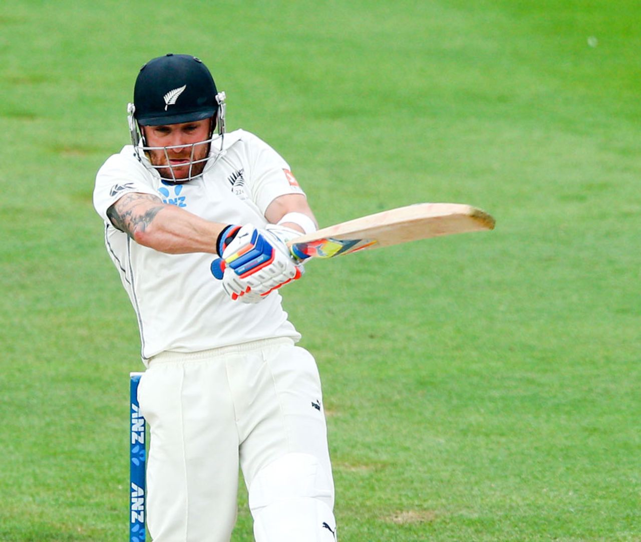 Brendon McCullum plays a pull, New Zealand v India, 2nd Test, Wellington, 5th day, February 18, 2014