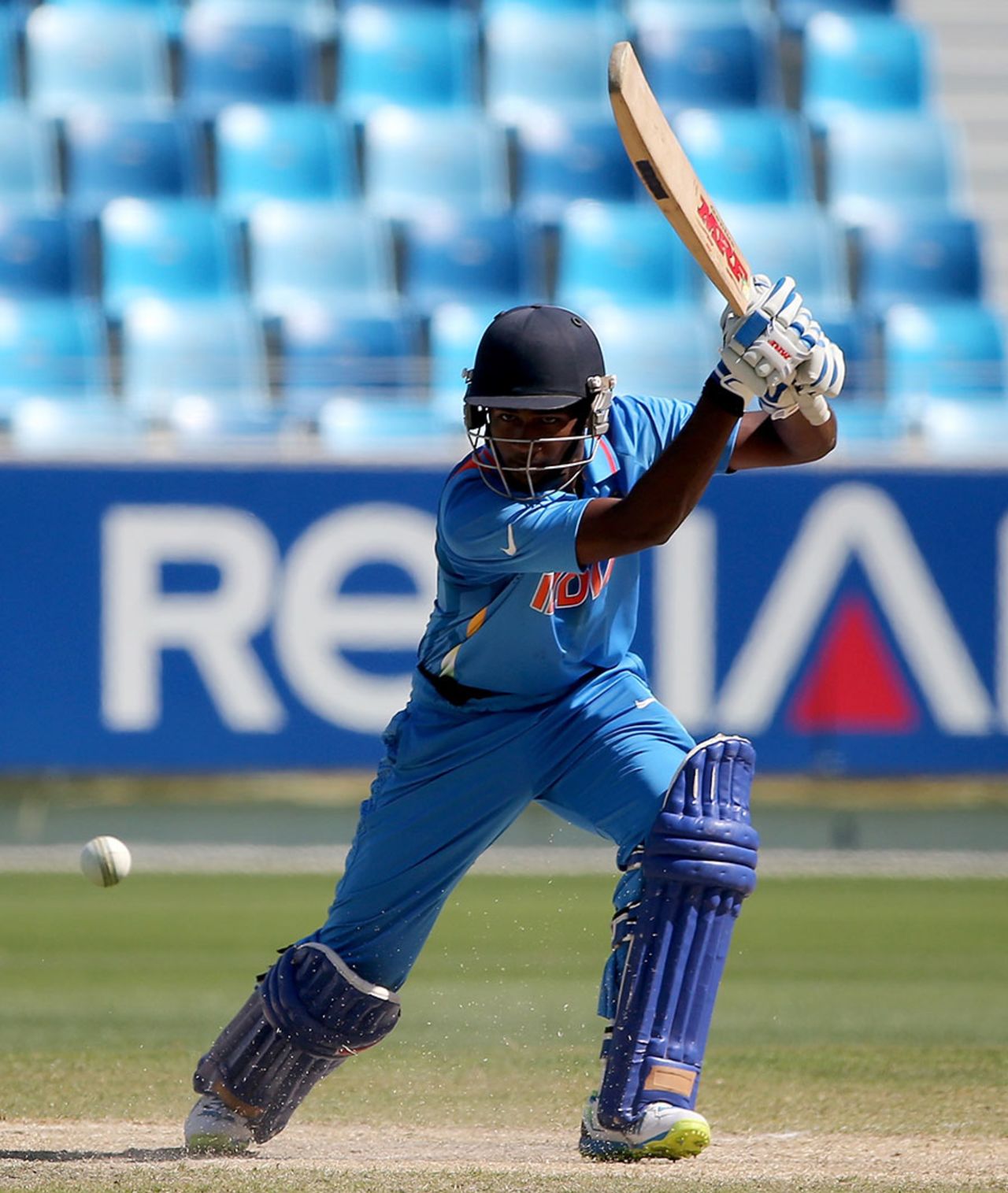 Sanju Samson drives through the off side, ICC Under-19 World Cup, India v Scotland, Dubai, February 17, 2014