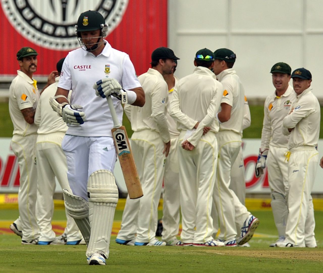 Graeme Smith walks off after he was out lbw, South Africa v Australia, 2nd Test, Port Elizabeth, 1st day, February 20, 2014