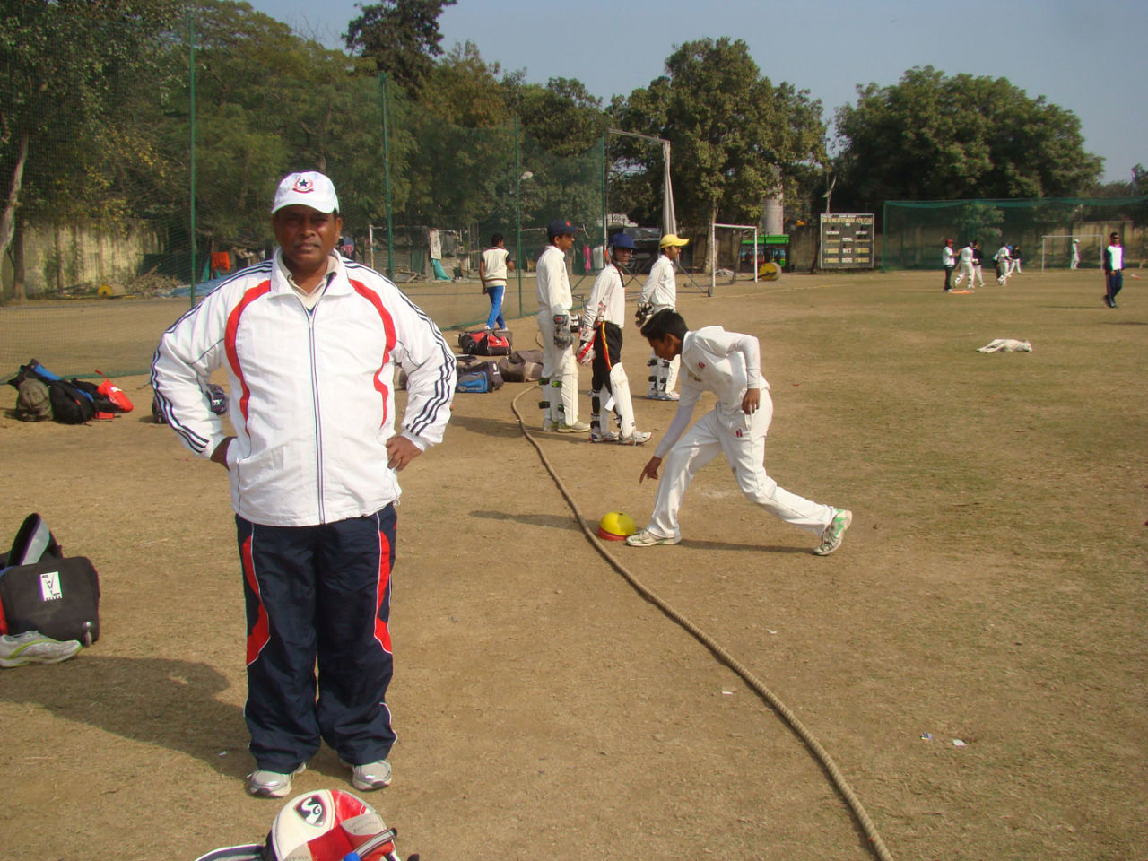 Tarak Sinha, the coach at Sonnet cricket club in Delhi