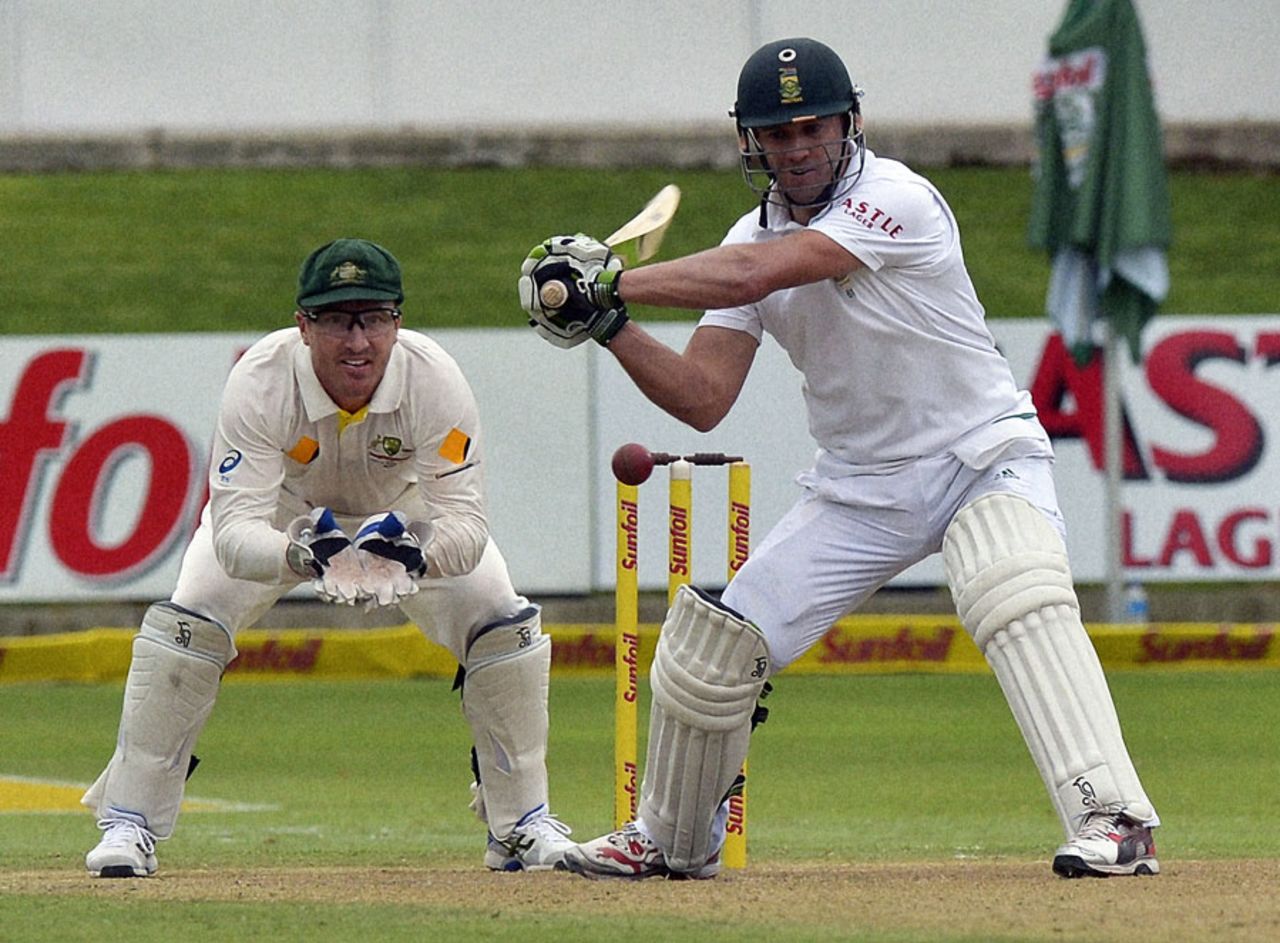 AB de Villiers finished unbeaten on 51, South Africa v Australia, 2nd Test, Port Elizabeth, 1st day, February 20, 2014