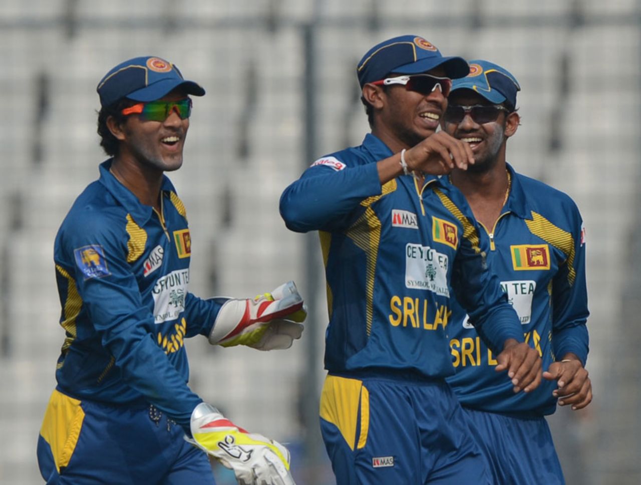 Kithuruwan Vithanage's direct hit ended Mominul Haque's innings, Bangladesh v Sri Lanka, 3rd ODI, Mirpur, February 22, 2014