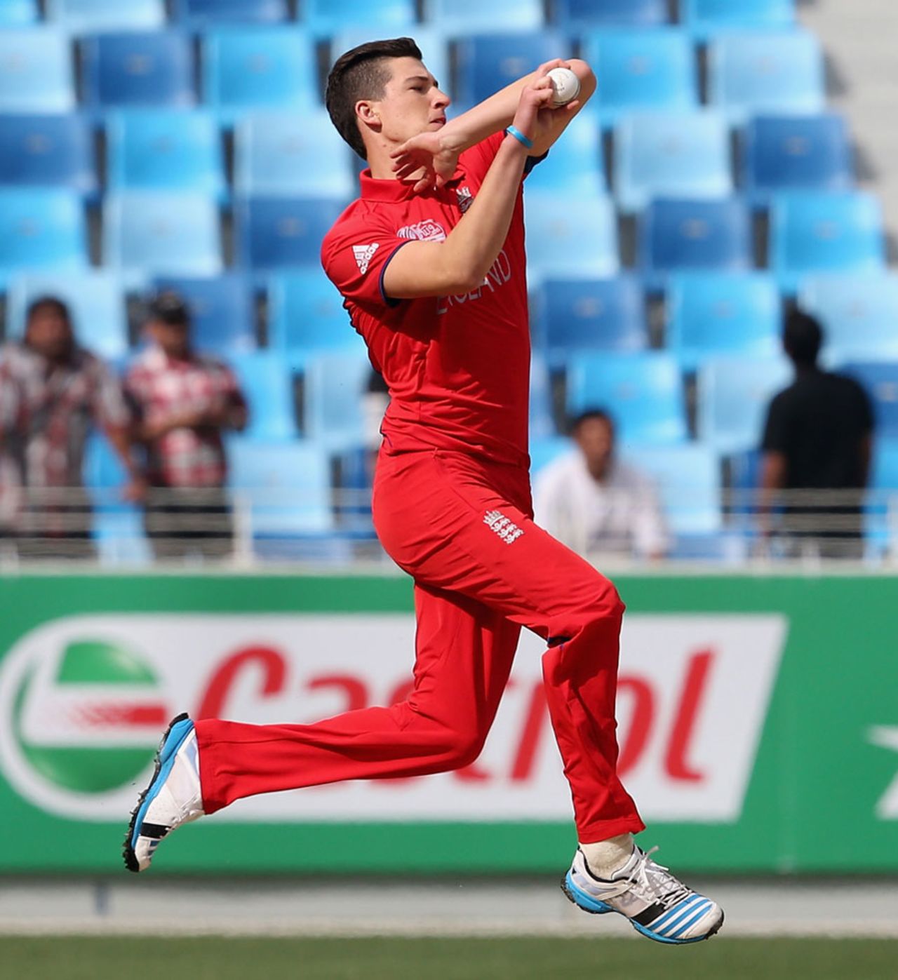Matthew Fisher took three Indian wickets early, India v England, Under-19 World Cup 2014, quarter-final, Dubai, February 22, 2014