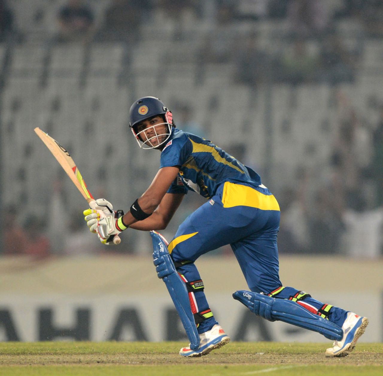Dinesh Chandimal goes down the leg side, Bangladesh v Sri Lanka, 3rd ODI, Dhaka, February 22, 2014