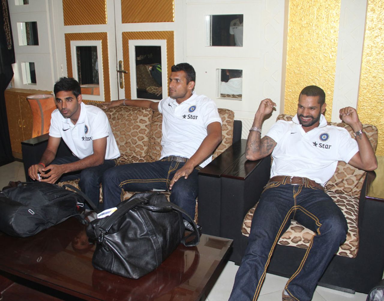 The Indian players arrive in Bangladesh for the Asia Cup, Dhaka, February 23, 2014