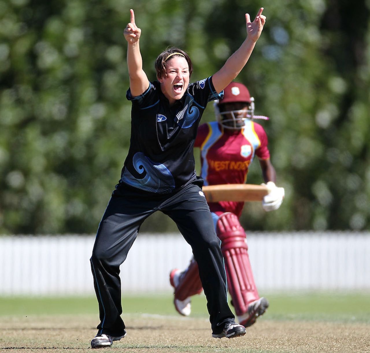 Holly Huddleston took her maiden five-wicket haul, New Zealand v West Indies, 2nd Women's ODI, Lincoln, February 24, 2014