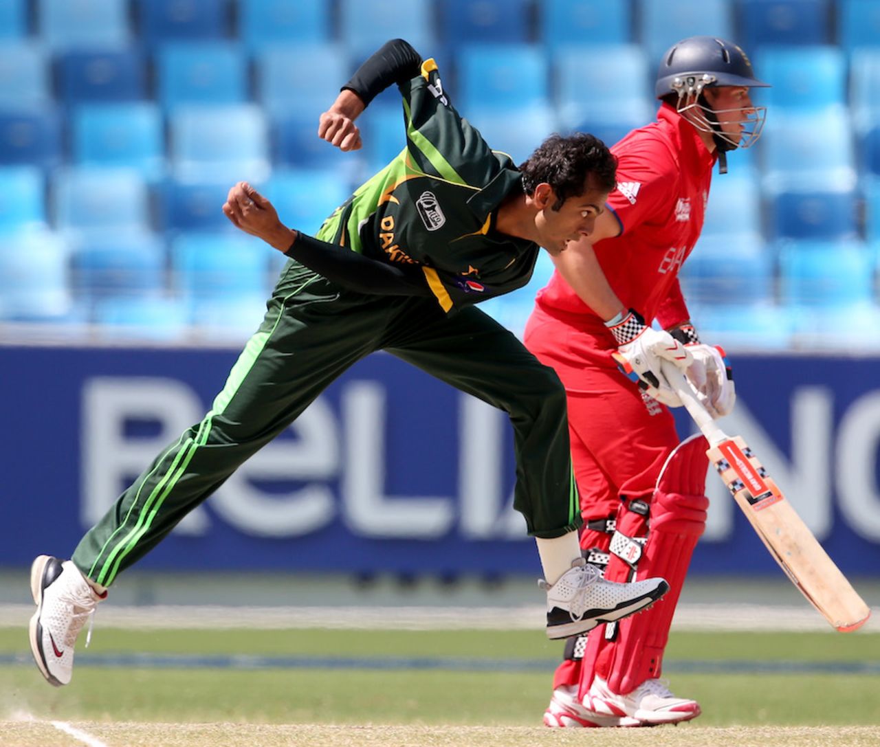 Zia-ul-Haq picked up two wickets in his spell, England v Pakistan, Under-19 World Cup 2014, semi-final, Dubai, February 24, 2014