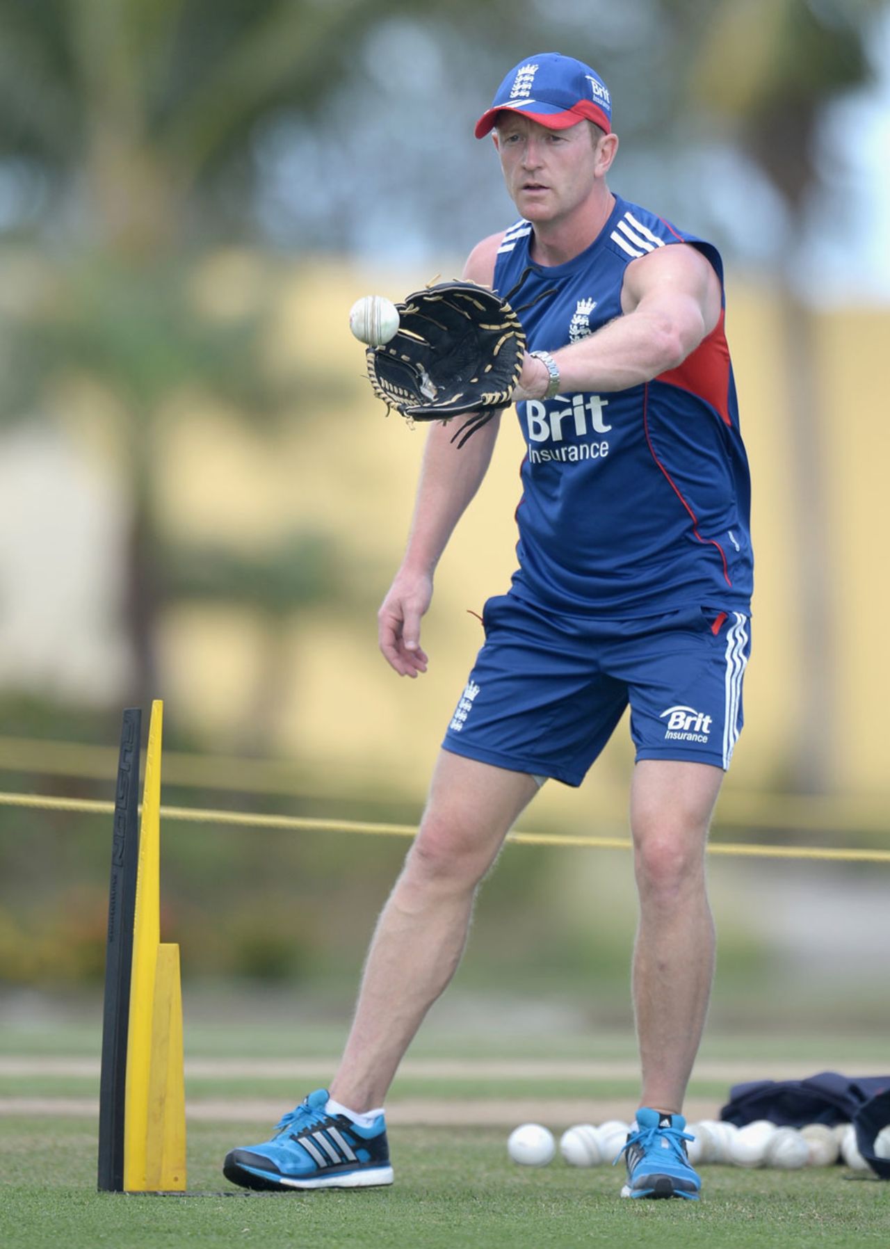 Paul Collingwood runs a fielding drill, Antigua, February 25, 2014