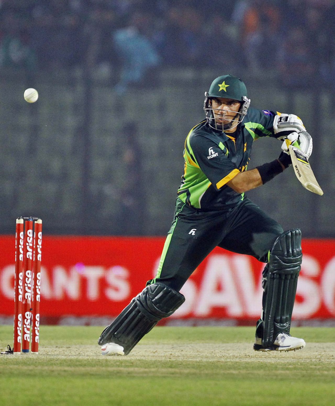 Misbah-ul-Haq guides the ball on to the off side, Pakistan v Sri Lanka, Asia Cup, Fatullah, February 25, 2014