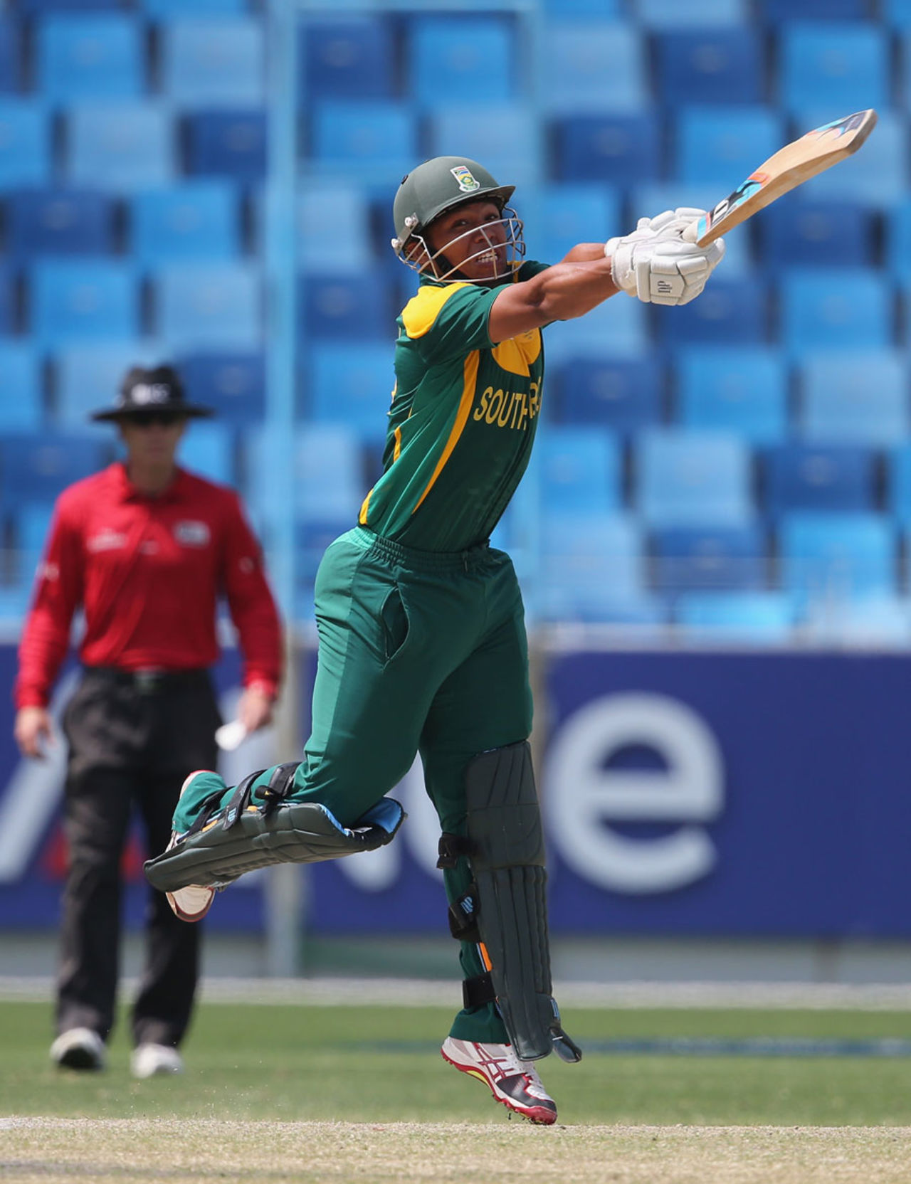 Clyde Fortuin goes on the attack, Australia v South Africa, semi-final, Under-19 World Cup, Dubai, February 26, 2014