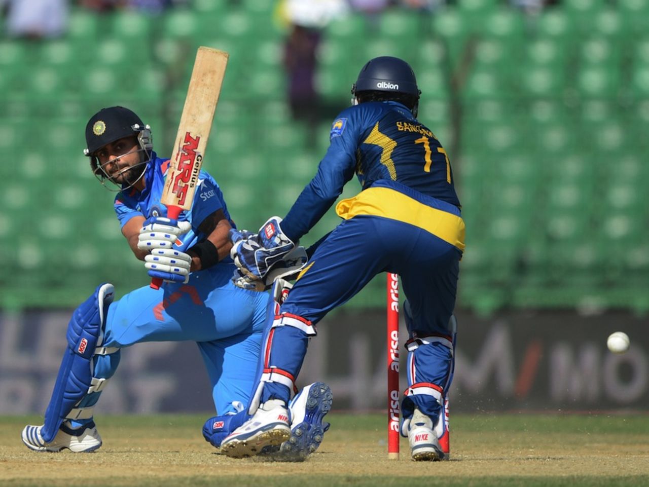 Virat Kohli tucks one past the wicketkeeper, India v Sri Lanka, Asia Cup, Fatullah, February 28, 2014