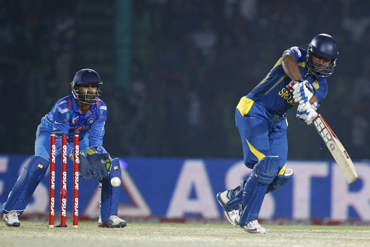 Kumar Sangakkara steers one to the leg side, India v Sri Lanka, Asia Cup, Fatullah, February 28, 2014