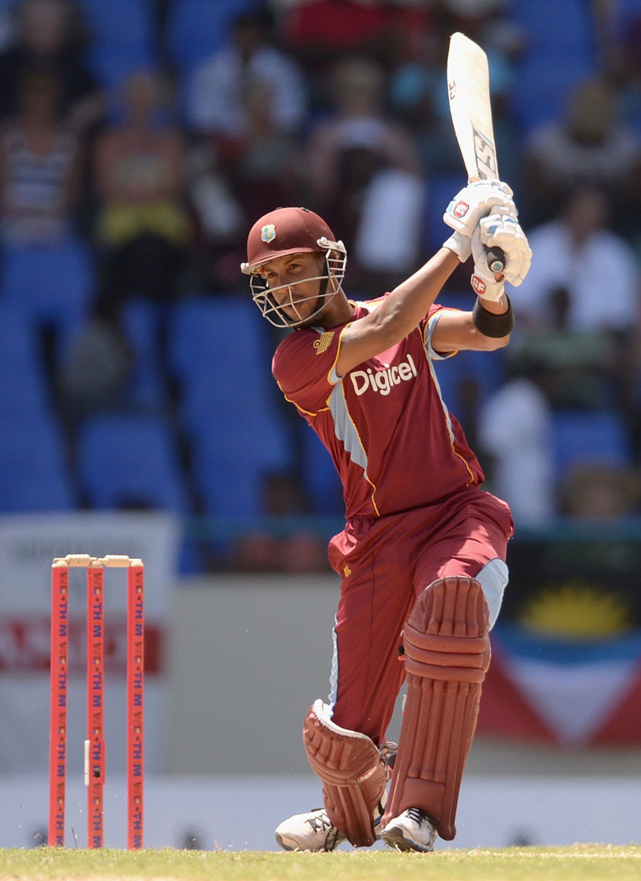 Lendl Simmons helped steady West Indies with 65, West Indies v England, 1st ODI, North Sound, February 28, 2014