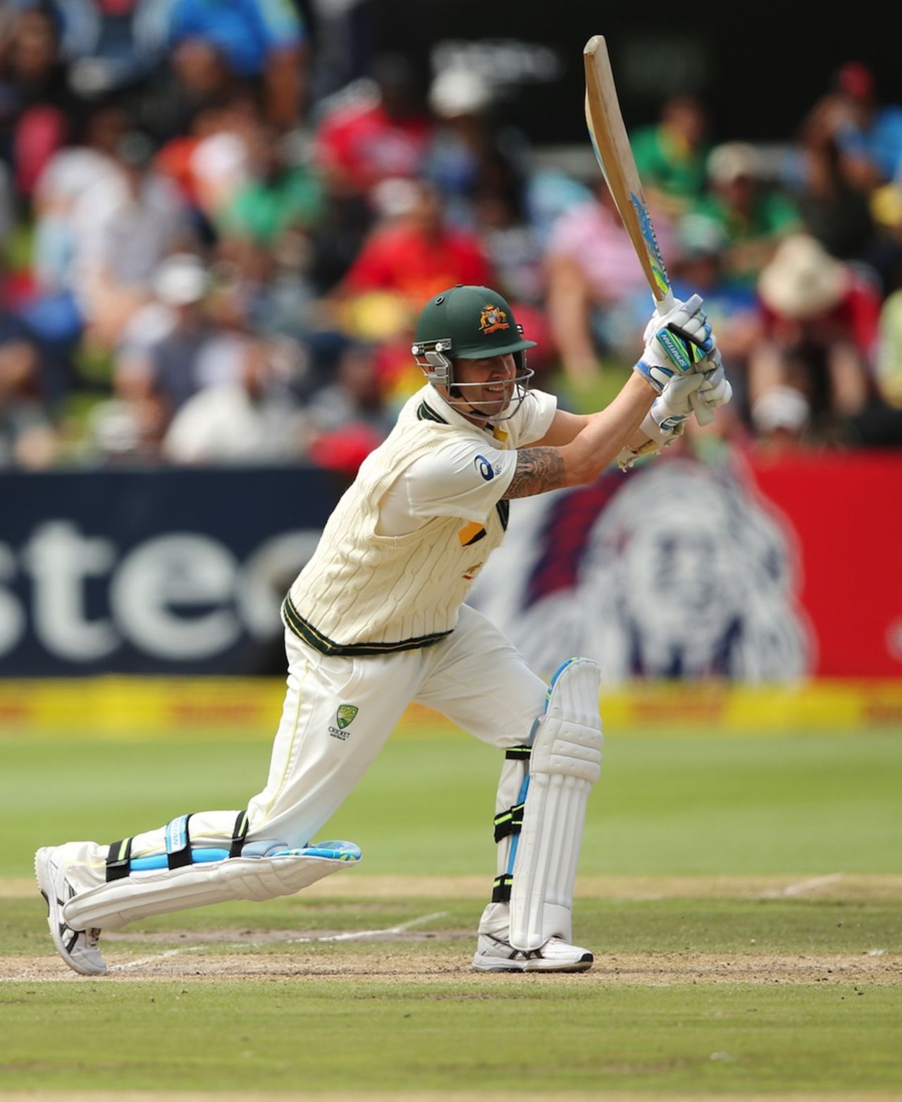 Michael Clarke drives authoritatively, South Africa v Australia, 3rd Test, Cape Town, 2nd day, March 2, 2014