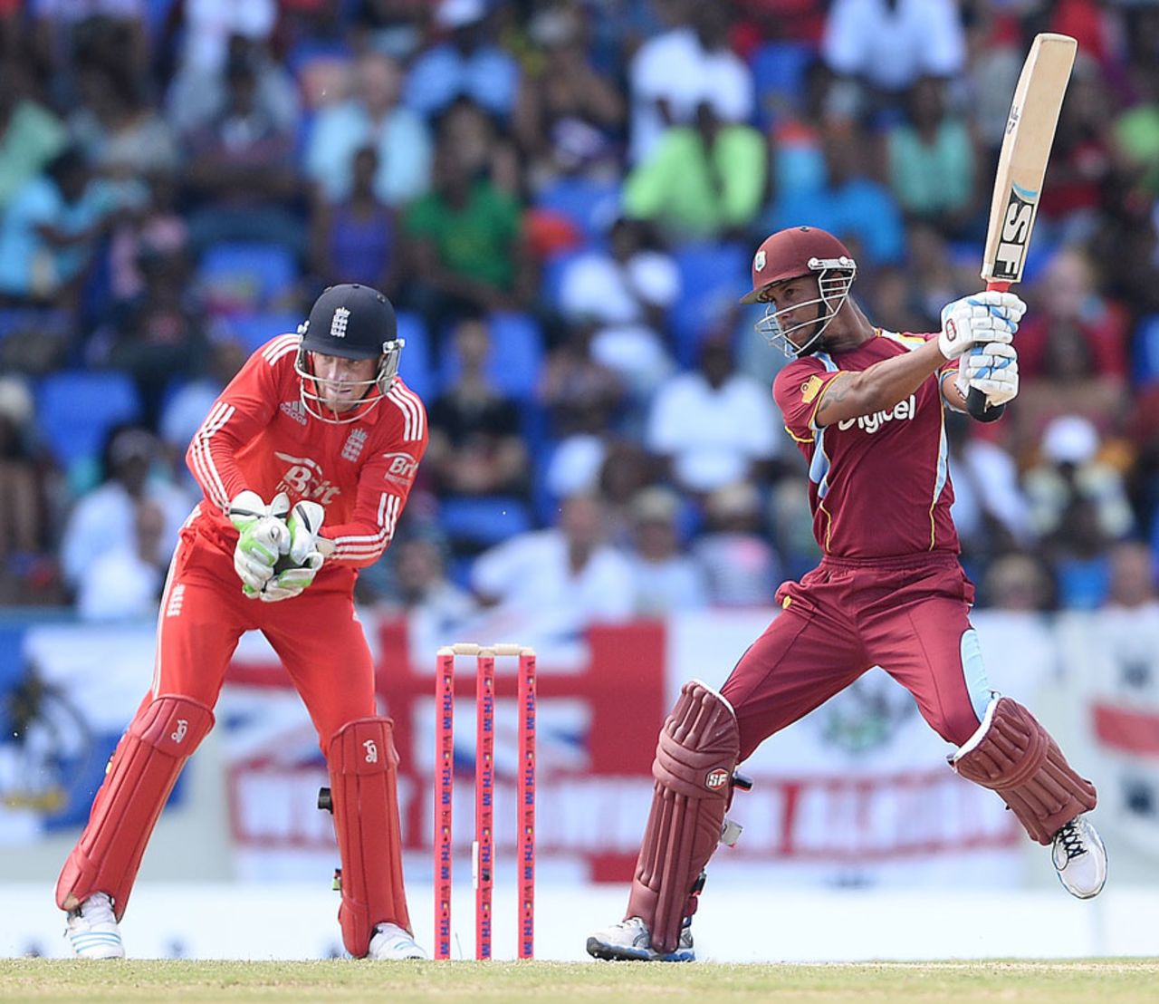 Lendl Simmons was again at the heart of West Indies recovery, West Indies v England, 2nd ODI, North Sound, March 2, 2014