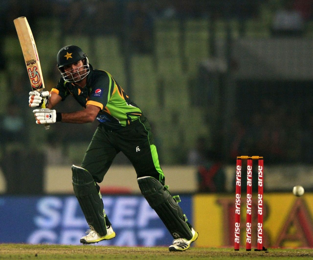 Sohaib Maqsood guides the ball to the leg side, India v Pakistan, Asia Cup, Mirpur, March 2, 2014