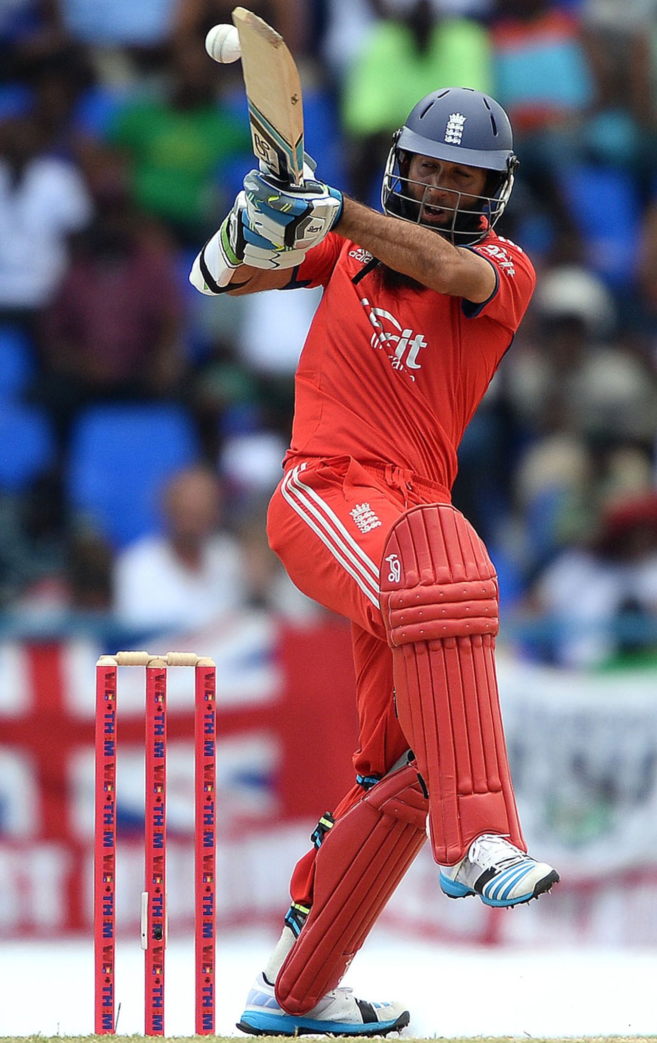 Moeen Ali hooks only to be caught at deep square leg, West Indies v England, 2nd ODI, North Sound, March 2, 2014