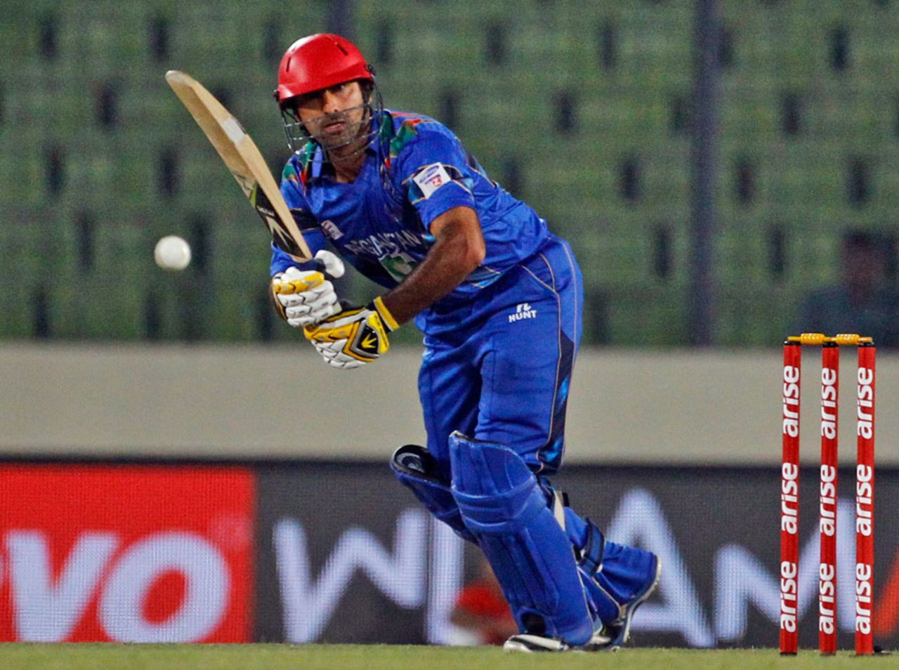 Asghar Stanikzai flicks to midwicket, Afghanistan v Sri Lanka, Asia Cup, Mirpur