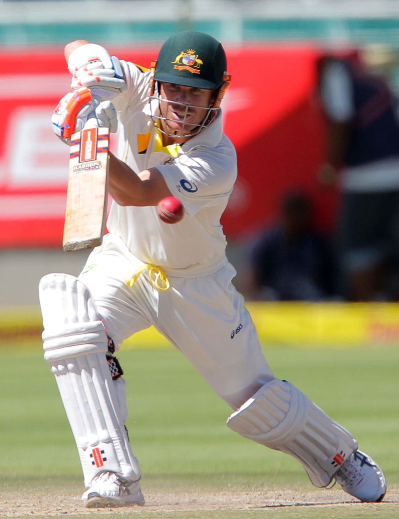 David Warner attacks off the front foot, South Africa v Australia, 3rd Test, Cape Town, 4th day, March 4, 2014