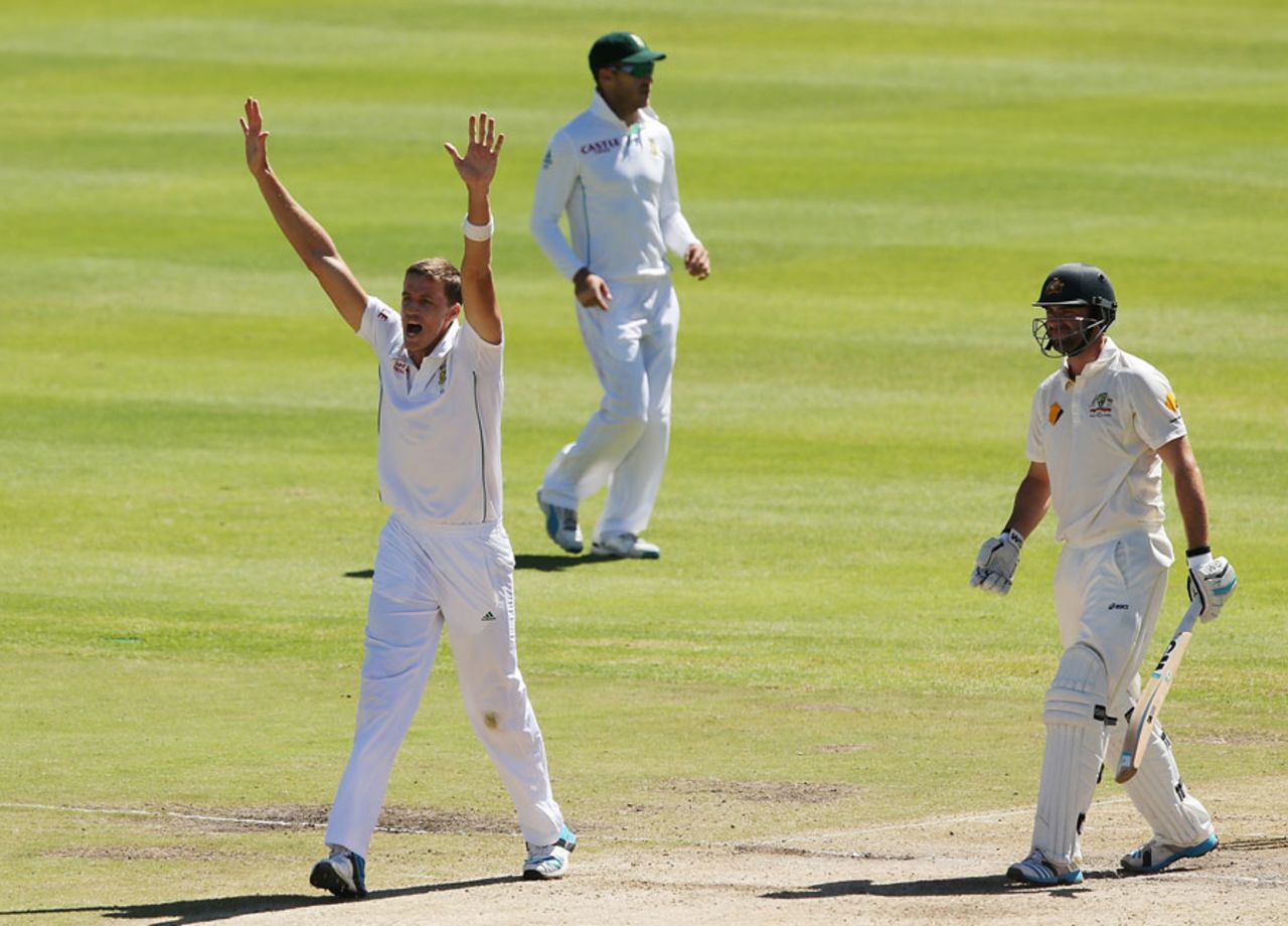 Morne Morkel dismissed Alex Doolan for 37, South Africa v Australia, 3rd Test, Cape Town, 4th day, March 4, 2014