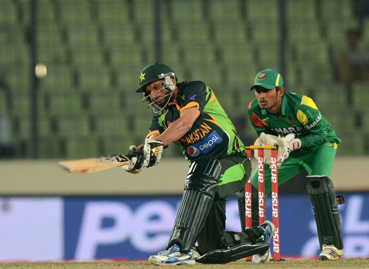Shahid Afridi clubbed seven sixes, Bangladesh v Pakistan, Asia Cup, Mirpur, March 4, 2014