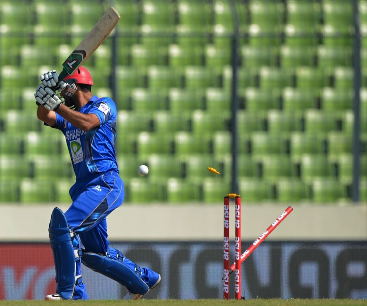 Nawroz Mangal was bowled, Afghanistan v India, Asia Cup, Mirpur, March 5, 2014
