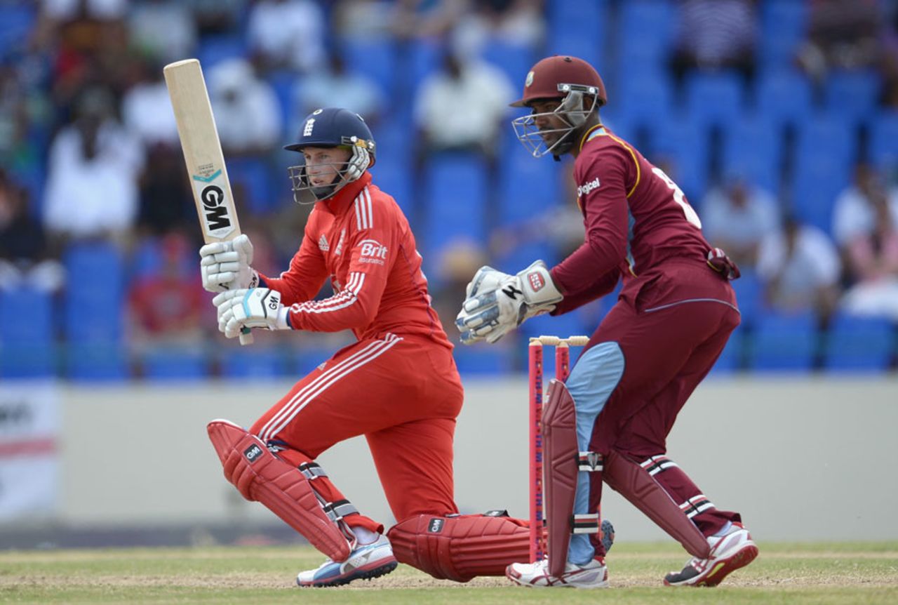 Joe Root anchored England with a solid knock, West Indies v England, 3rd ODI, Antigua, March 5, 2014