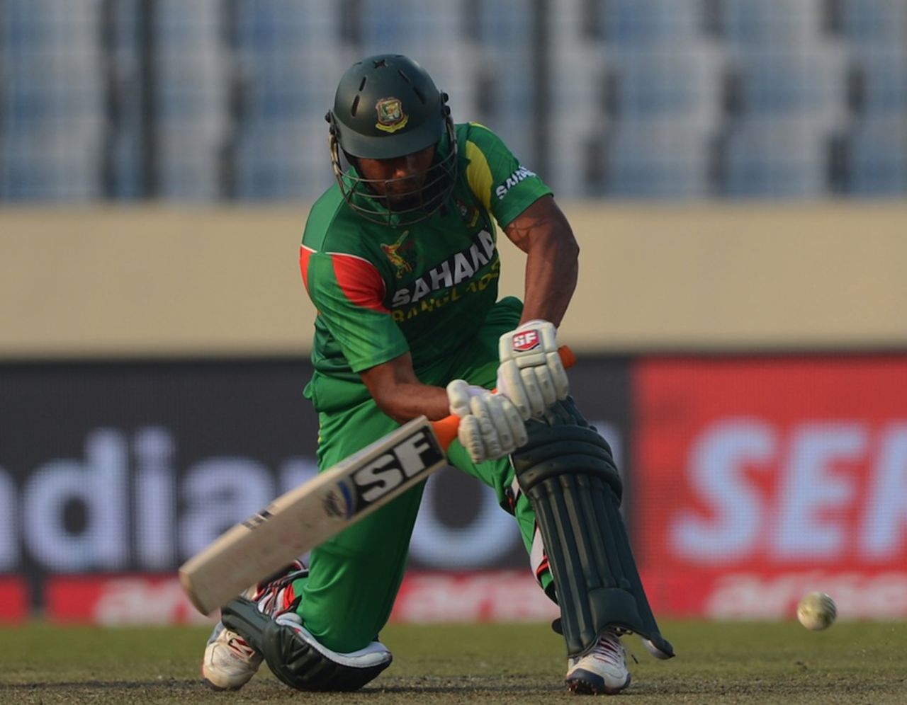 Mahmudullah targets the leg side, Bangladesh v Sri Lanka, Asia Cup, Mirpur, March 6, 2014