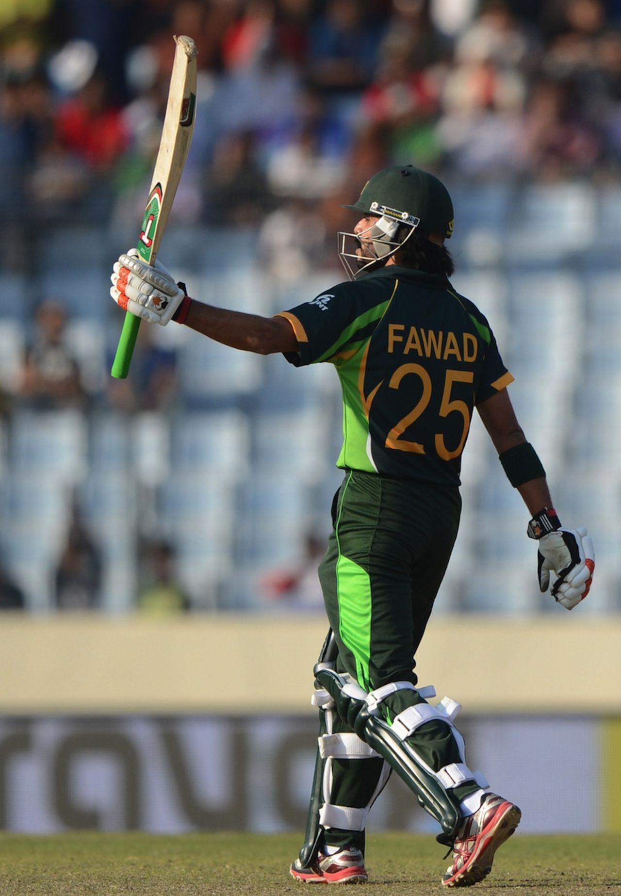 Fawad Alam gestures after bringing up his fifty, Pakistan v Sri Lanka, Asia Cup final, Mirpur, March 8, 2014
