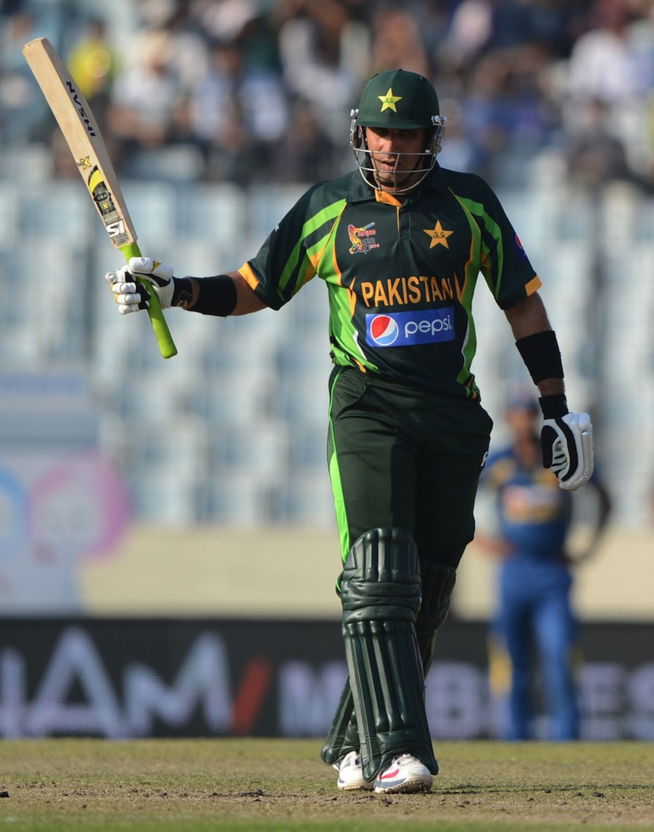 Misbah-ul-Haq notched his 37th ODI fifty, Pakistan v Sri Lanka, Asia Cup final, Mirpur, March 8, 2014