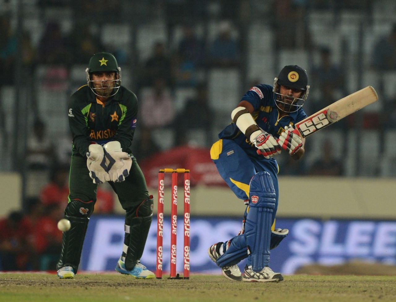 Lahiru Thirimanne pushes one to the leg side, Pakistan v Sri Lanka, Asia Cup final, Mirpur, March 8, 2014