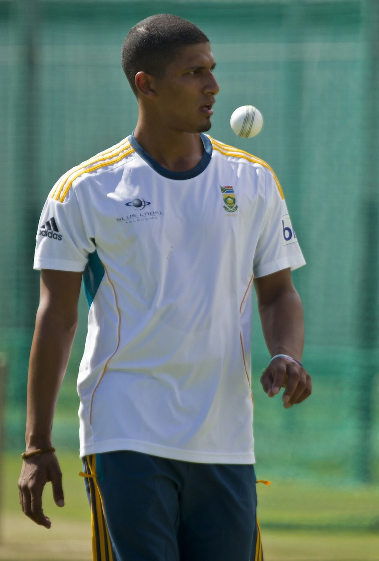 Beuran Hendricks at a net session on the eve of the first Twenty20 against Australia, Port Elizabeth, March 8, 2014