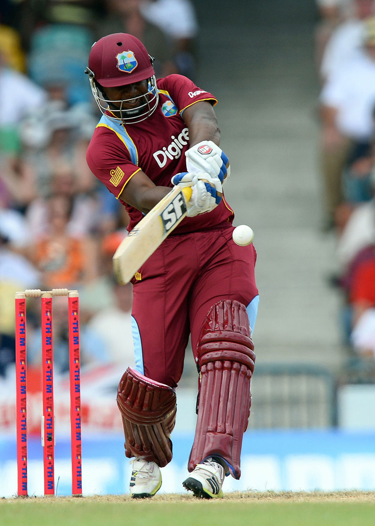 Dwayne Smith hit the first ball of the match for six, West Indies v England, 1st T20, Barbados, March 9, 2014