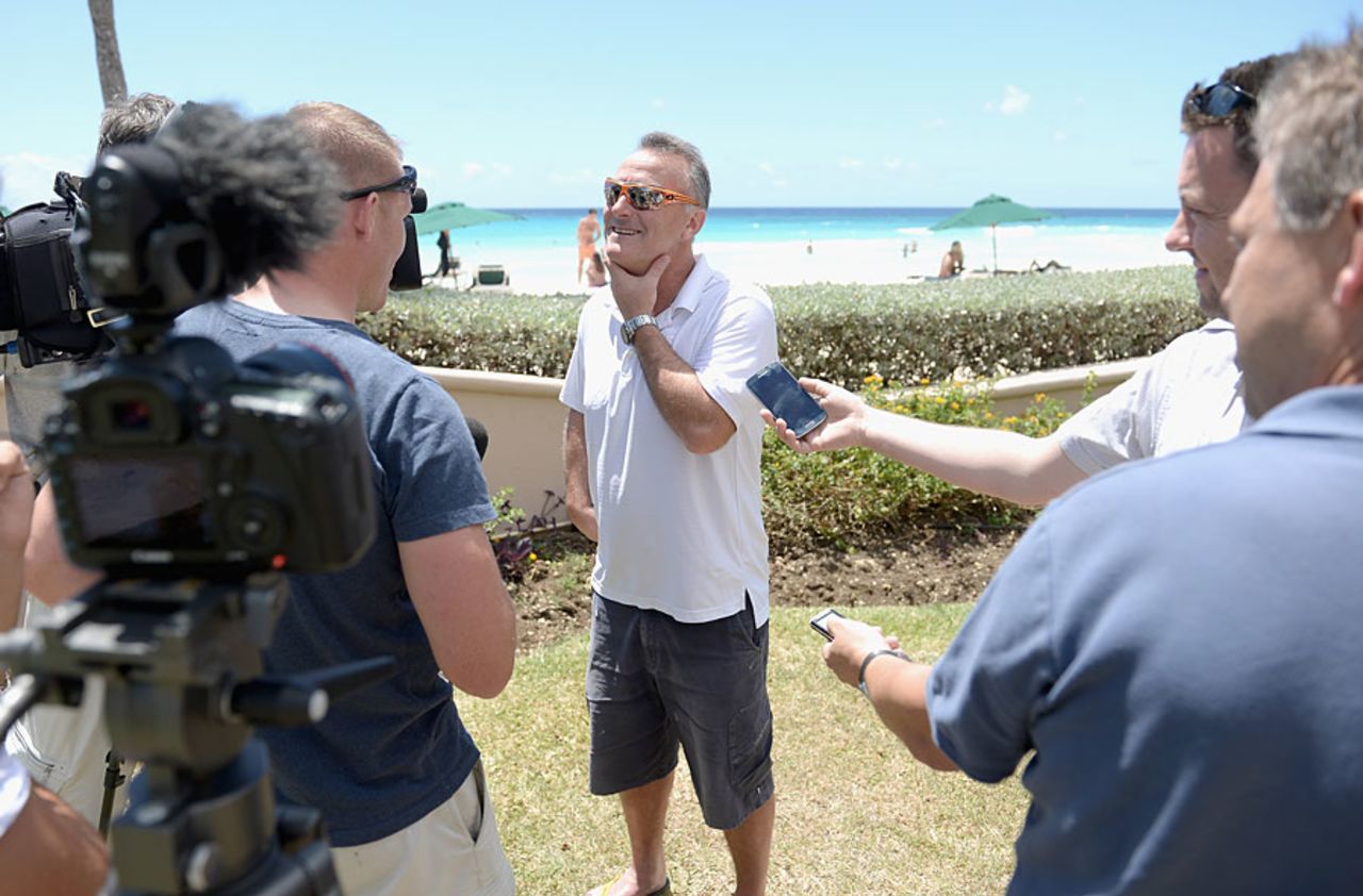 Graham Thorpe gets the media duties, Barbados, March 10, 2014