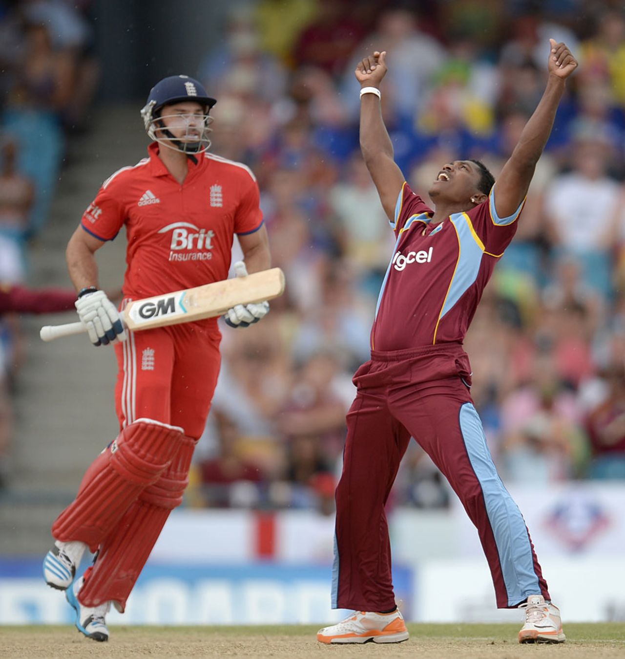 Krishmar Santokie made an impact on his return to the side, West Indies v England, 2nd T20, Barbados, March 11, 2014