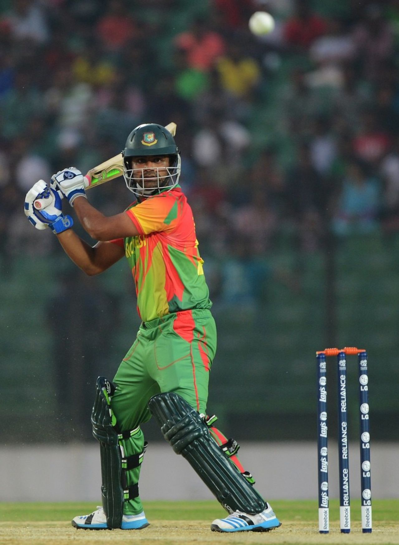 Tamim Iqbal scored 43 off 30 balls in Bangladesh's chase, Bangladesh v UAE, World T20 warm-up, Fatullah, March 12, 2014