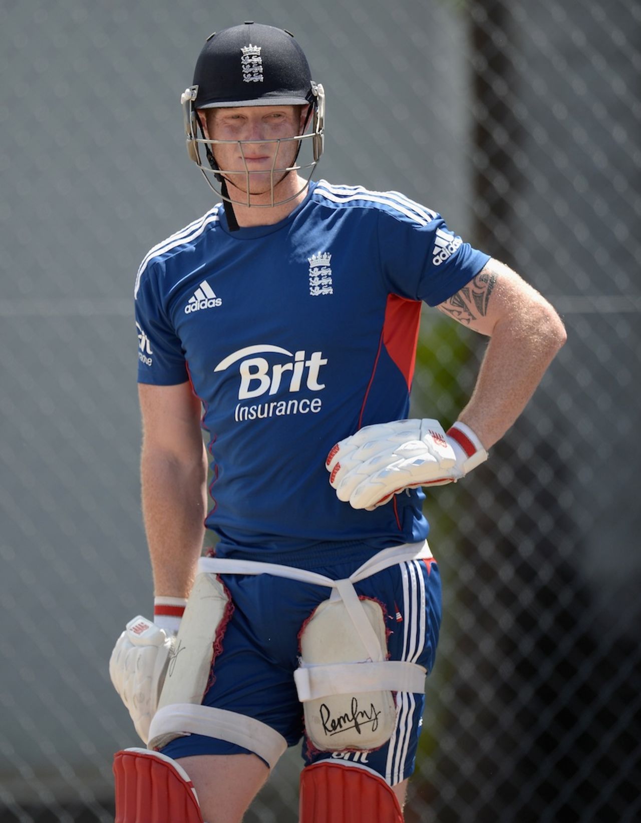 Ben Stokes awaits his chance to bat in the nets, Bridgetown, March 12, 2014