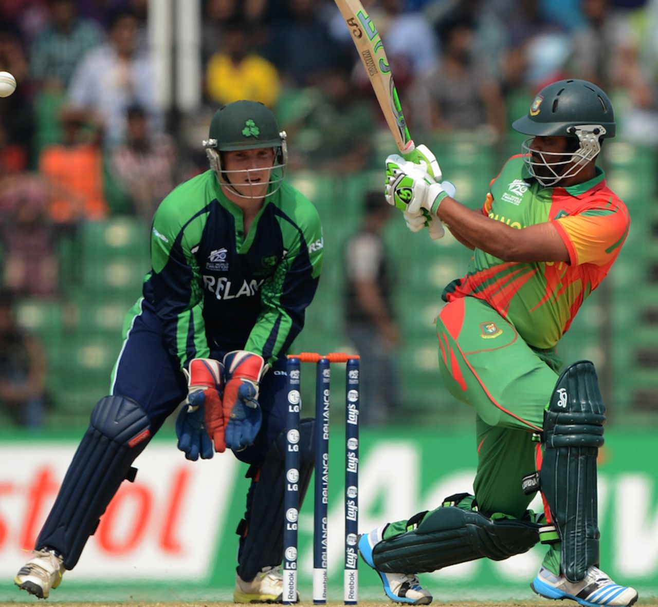 Tamim Iqbal pulls one down fine, Bangladesh v Ireland, World T20 warm-up, Fatullah, March 14, 2014