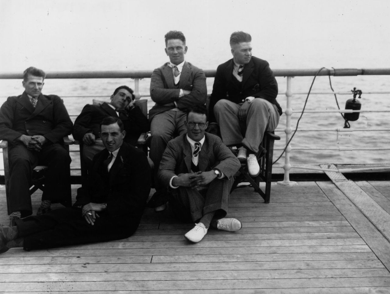 England players on board the <i>Orontes</i> travelling to Australia, September 28, 1932
