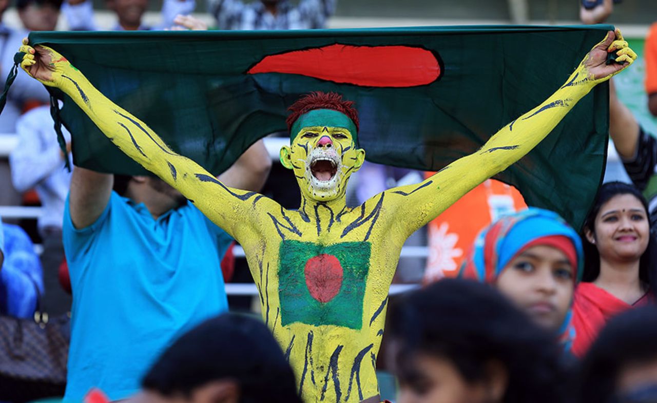 Bangladesh fans at the Shere Bangla Stadium, Bangladesh v Afghanistan, World T20, Qualifying Group A, March 16, 2014
