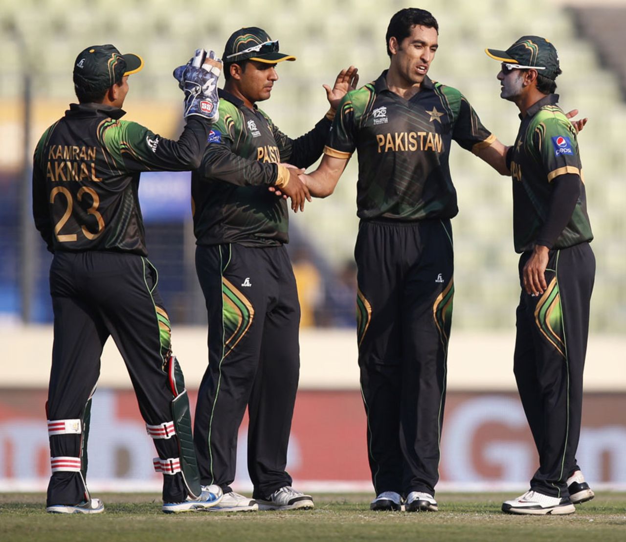 Umar Gul finished with 3 for 16 in his four overs, New Zealand v Pakistan, World Twenty20 warm-ups, Dhaka, March 17, 2014