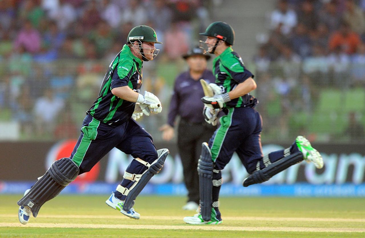 Paul Stirling and William Porterfield put on 80 for Ireland, Ireland v Zimbabwe, World T20, First Round Group B, March 17, 2014
