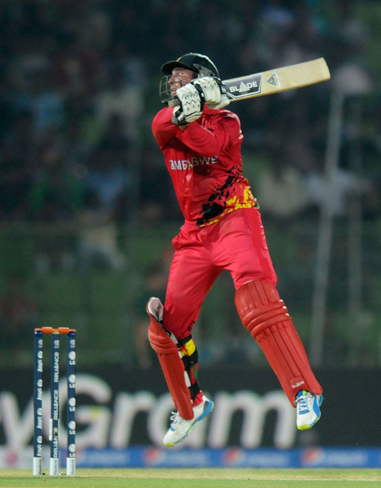 Brendan Taylor plays one off his toes, Netherlands v Zimbabwe, World T20, Group B, Sylhet, March 19, 2014