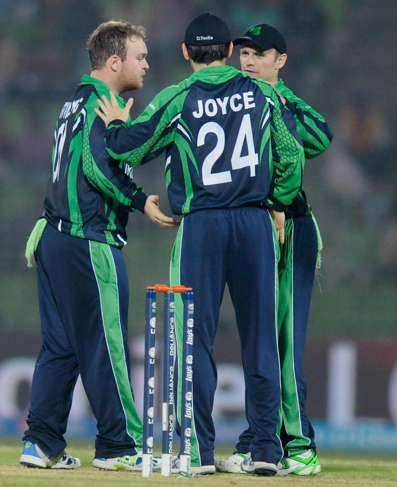 Paul Stirling celebrates after taking a wicket, Ireland v United Arab Emirates, World Twenty20, Group B, Sylhet